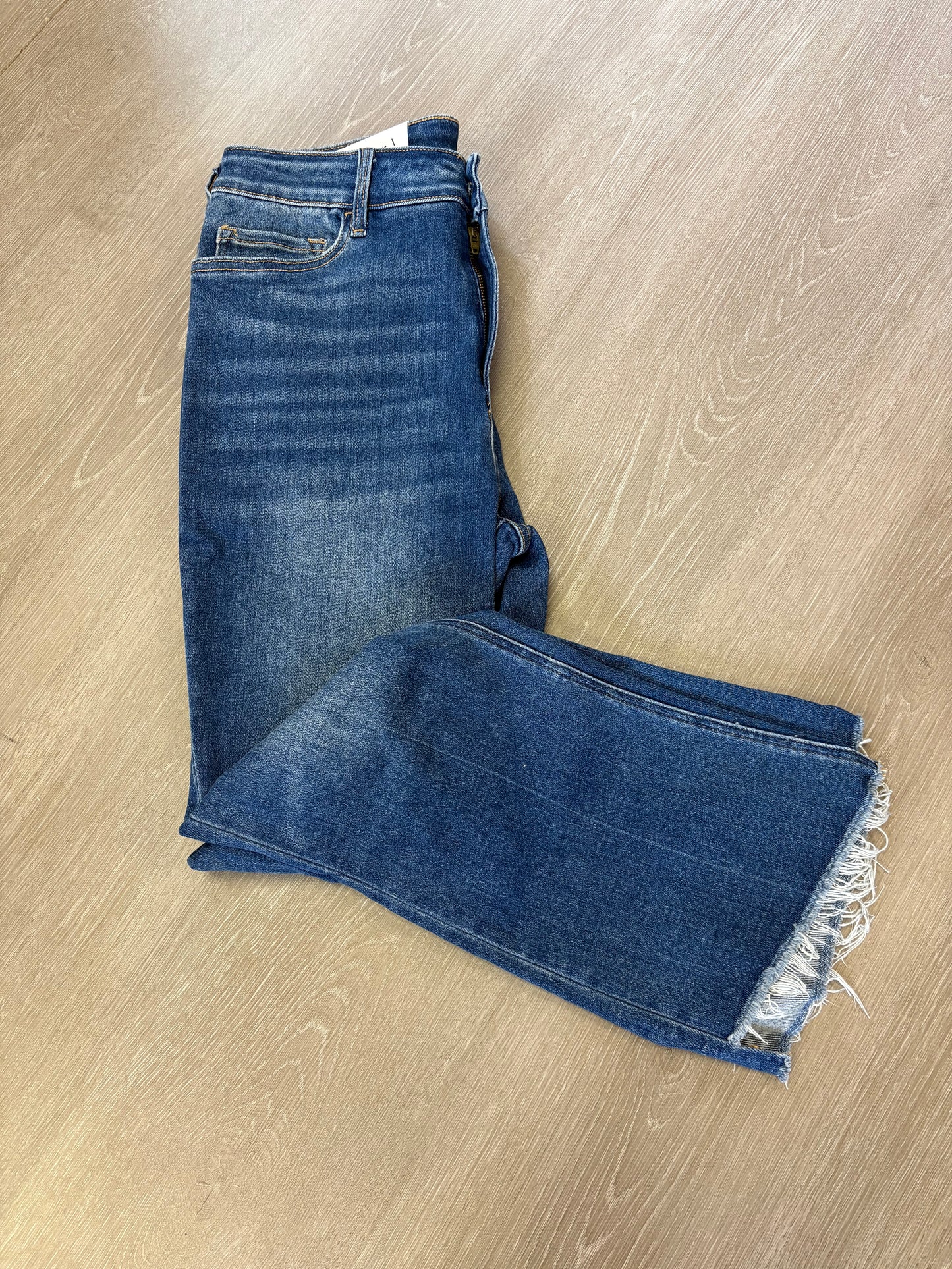 Vervet High Rise Raw Step Hem Kick Flare Jeans