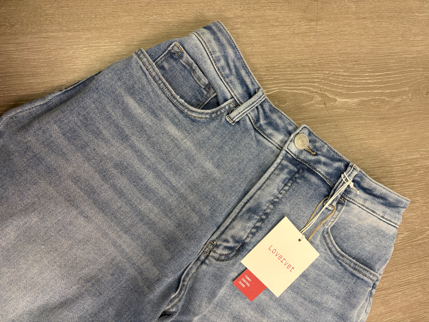 Tummy Control High Rise Ankle Wide Leg Jeans