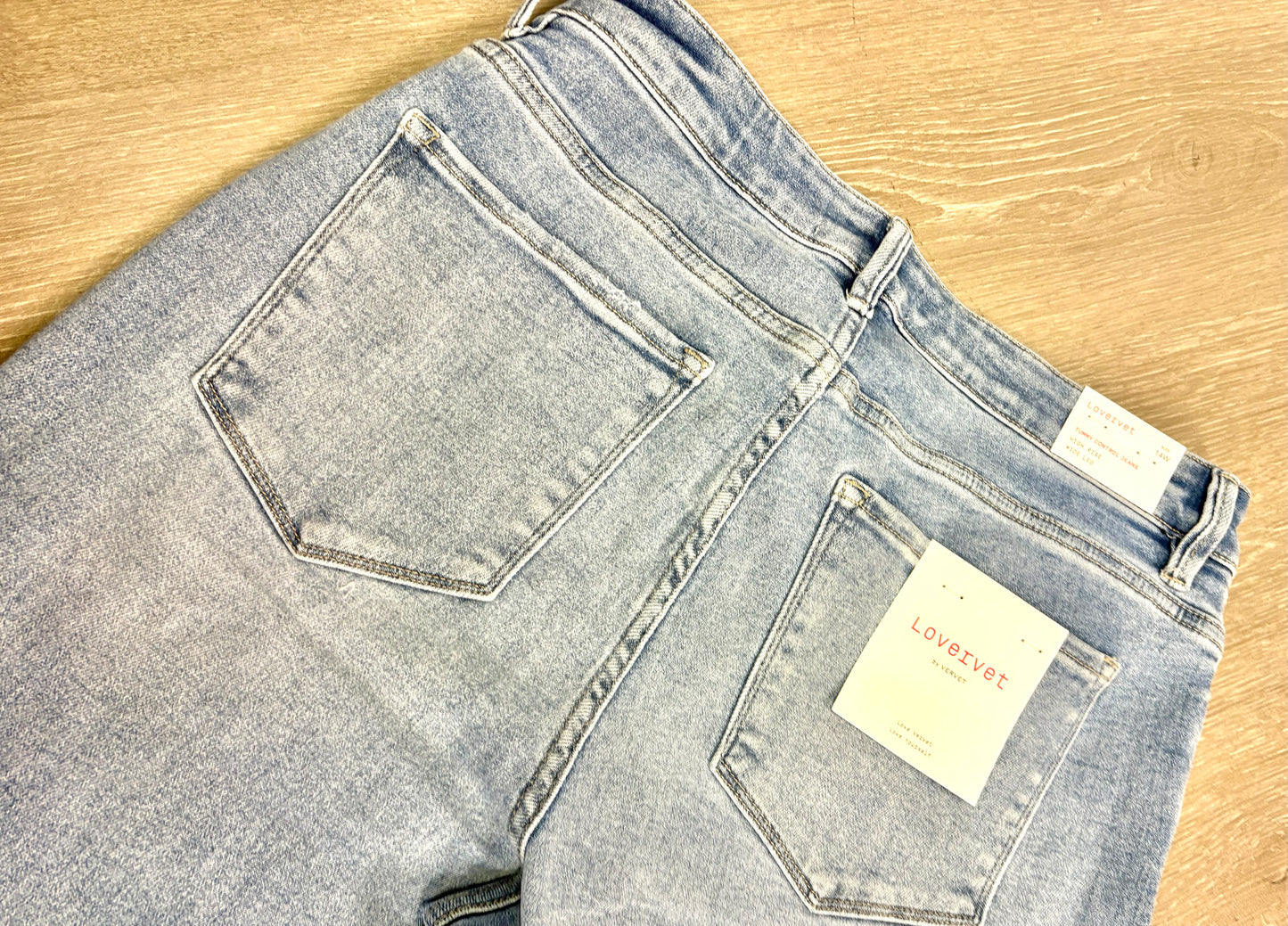Tummy Control High Rise Ankle Wide Leg Jeans