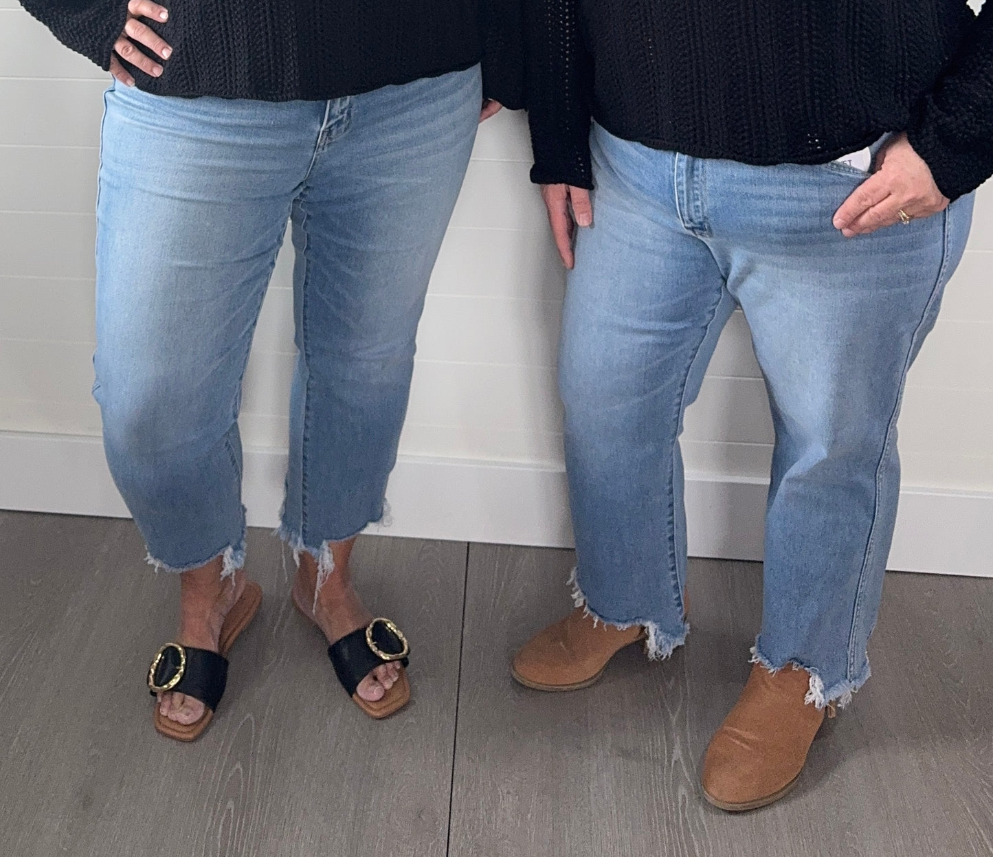 High Rise Straight Cropped Jeans