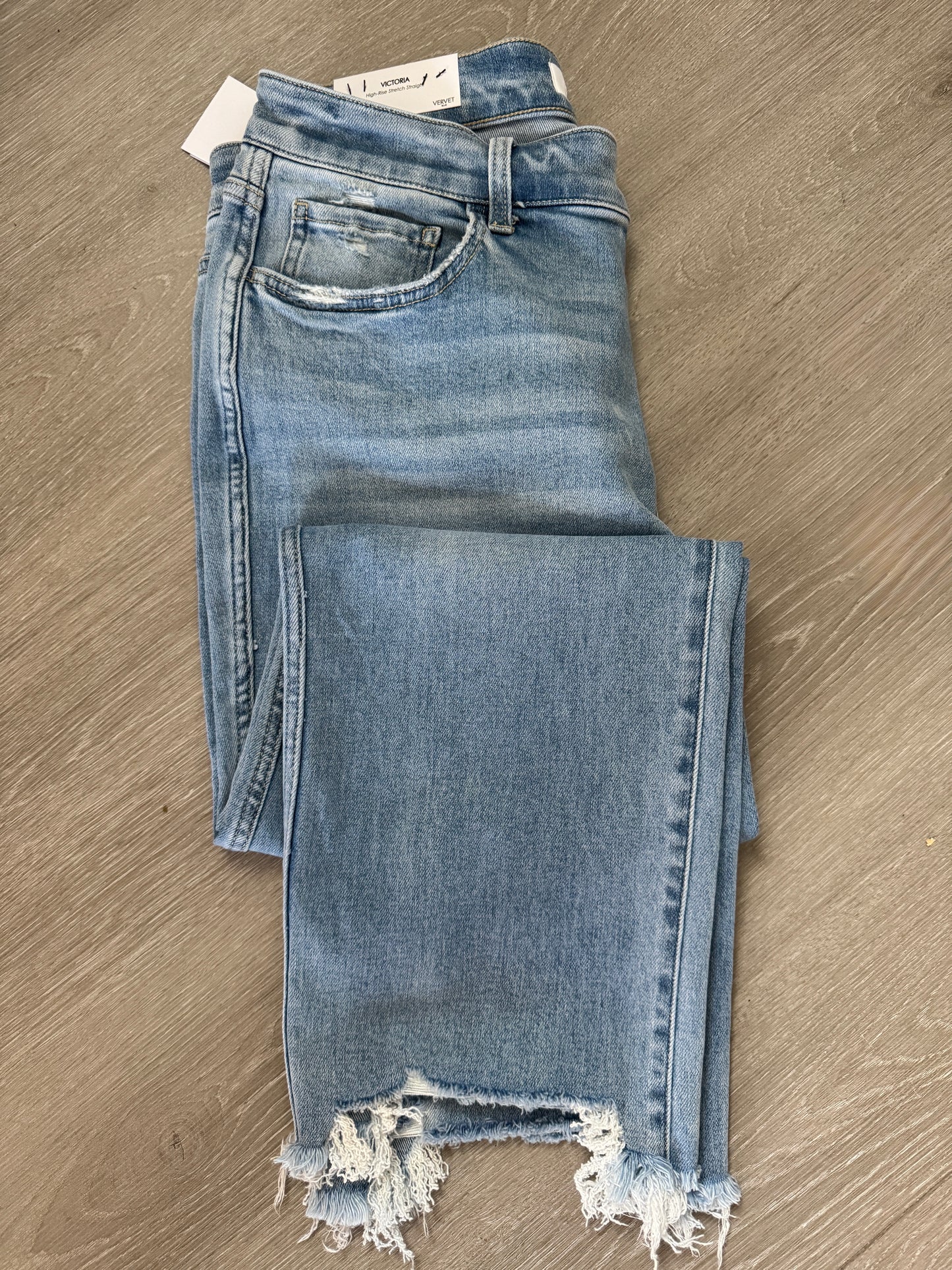 High Rise Straight Cropped Jeans