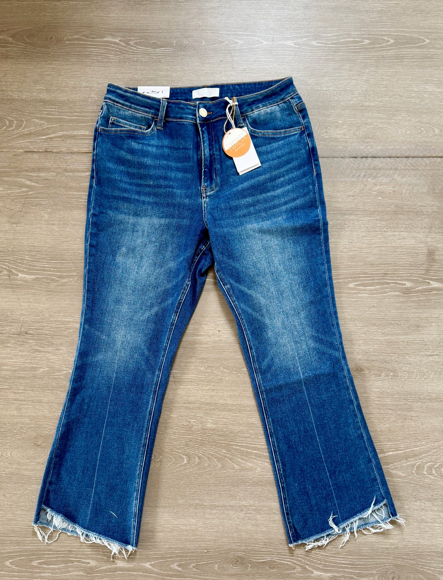 Vervet High Rise Raw Step Hem Kick Flare Jeans