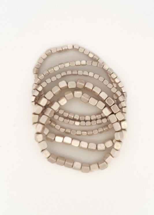 Building Blocks Bracelet in Silver and Brushed Silver