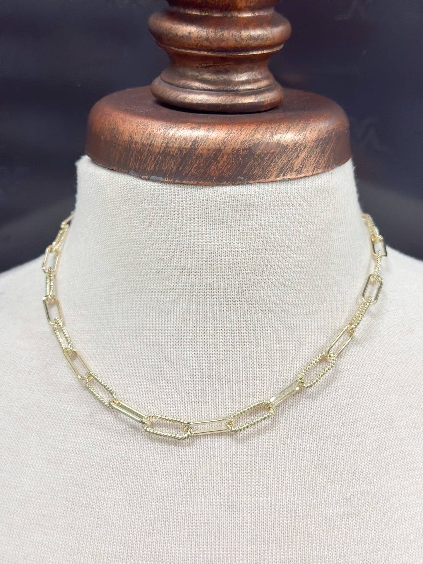 Cable and Paperclip Chain Necklace